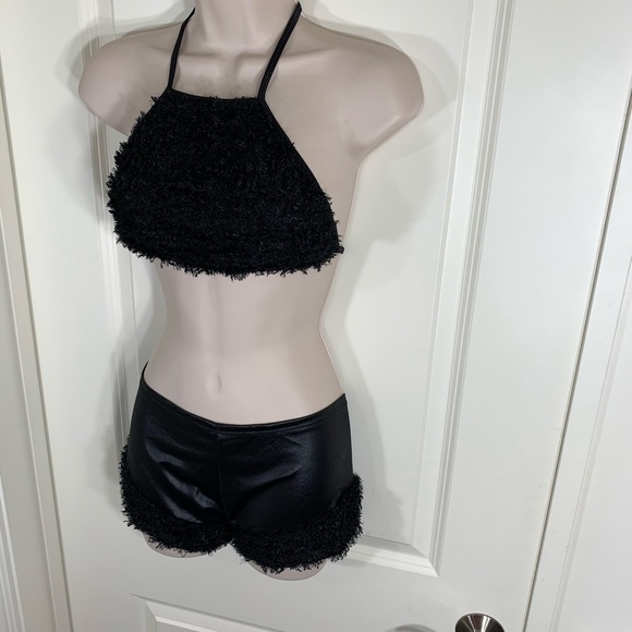 Rare Vintage Y2K Leg Avenue Fuzzy Crop Top Shorts - Picture 9 of 16